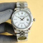 Clean Factory Rolex Datejust 2836-2 White Face Watch 41mm